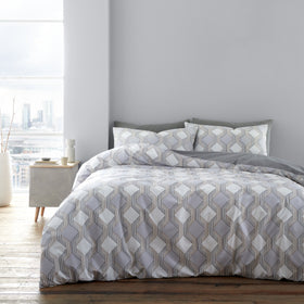 Bianca Atticus Geometric Bedding Set Grey