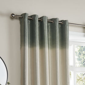 Ombre Strata Ready Made Eyelet Curtains Green