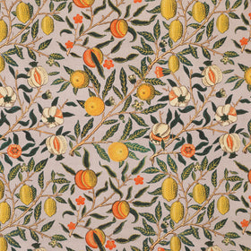 William Morris Fruit Orange Printed Cotton Fabric Orange