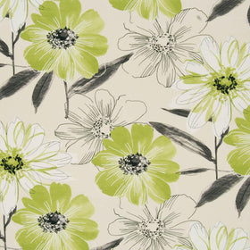 Isabella Floral Curtain Fabric Lime
