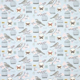 Melodie Curtain Fabric Duck Egg