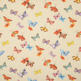 Sweet Butterfly Curtain Fabric Linen