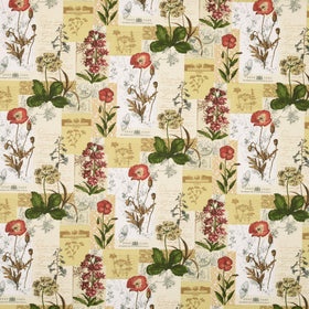 Wild Flower Curtain Fabric Cinnamon