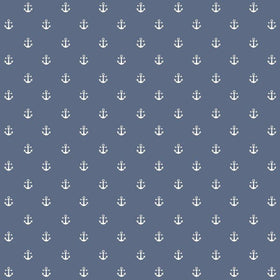 Anchor Curtain Fabric Blue