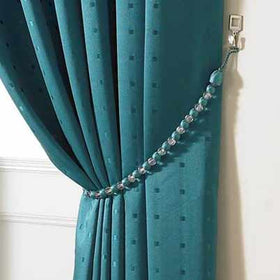 Madison Ready Made Lined Eyelet Curtains Teal