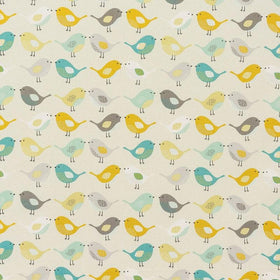Birds Fabric Ochre