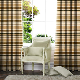 Chenille Stripe Made to Measure Curtains Beige