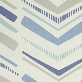 Chevron Curtain Fabric Denim