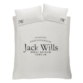 Jack Wills Distressed Logo Bedding Set Vintage White Vintage