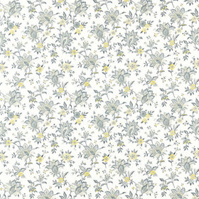Clarke & Clarke Ornella Fabric Charcoal and Chartreuse