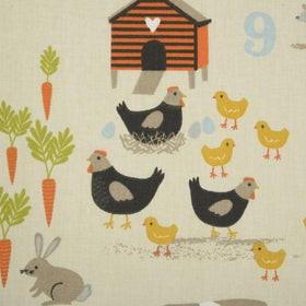 Ferme Curtain Fabric Gris
