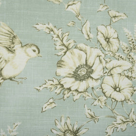 Finch Toile Curtain Fabric Eau De Nil