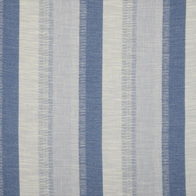 Genoa Stripe Curtain Fabric Indigo