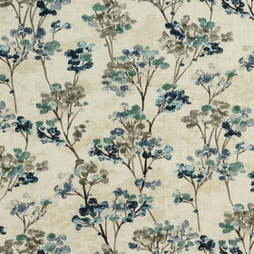 Hana Curtain FabricTeal Teal Teal