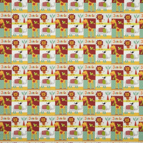 Jungle Pet Curtain Fabric Cretanne / Multi