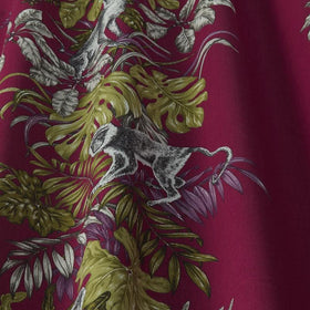 Monkeying Around Curtain Fabric Cranberry