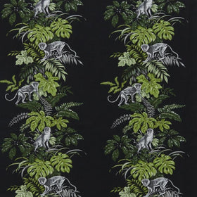 Monkeying Around Curtain Fabric Zinc