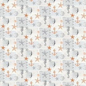 Ocean Curtain Fabric Burnt Orange