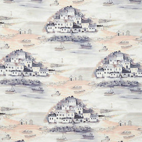 Seaside Curtain Fabric Coral