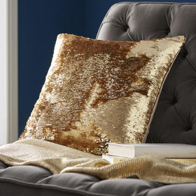 Tess Daly Sequin Filled Cushion 43cm x 43cm Gold