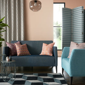 Shard Curtain Fabric Aqua