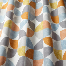 Spiral Curtain Fabric Tangerine