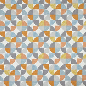 Spiral Curtain Fabric Tangerine