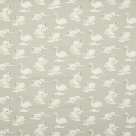 Swans Curtain Fabric Pebble
