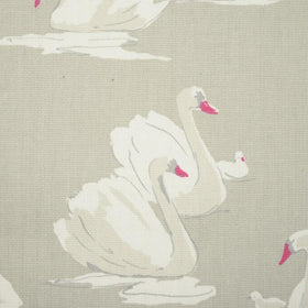 Swans Curtain Fabric Pebble