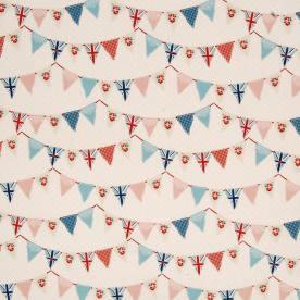 Bunting Curtain Fabric Blue