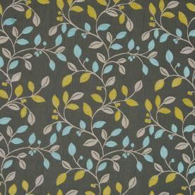 Cipriani Floral Curtain Fabric Grey/Duckegg 03