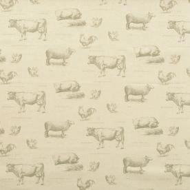 Farmyard Curtain Fabric Charcoal