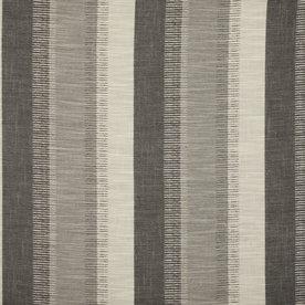Genoa Stripe Curtain Fabric Charcoal