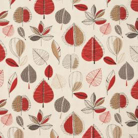 Maple Curtain Fabric Red Berry