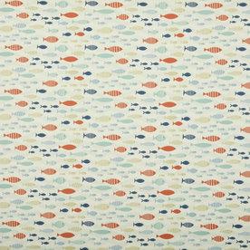 Shoal Curtain Fabric Blue