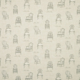 Vintage Chairs Curtain Fabric Charcoal