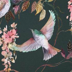 Linda Barker Wisteria Fabric Autumn-Green