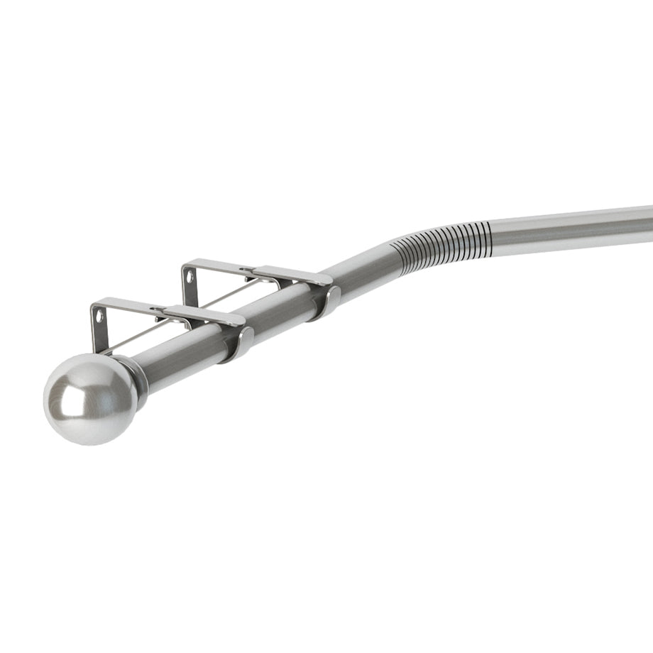 3 Sided Eyelet Bay Pole 400cm Satin Silver