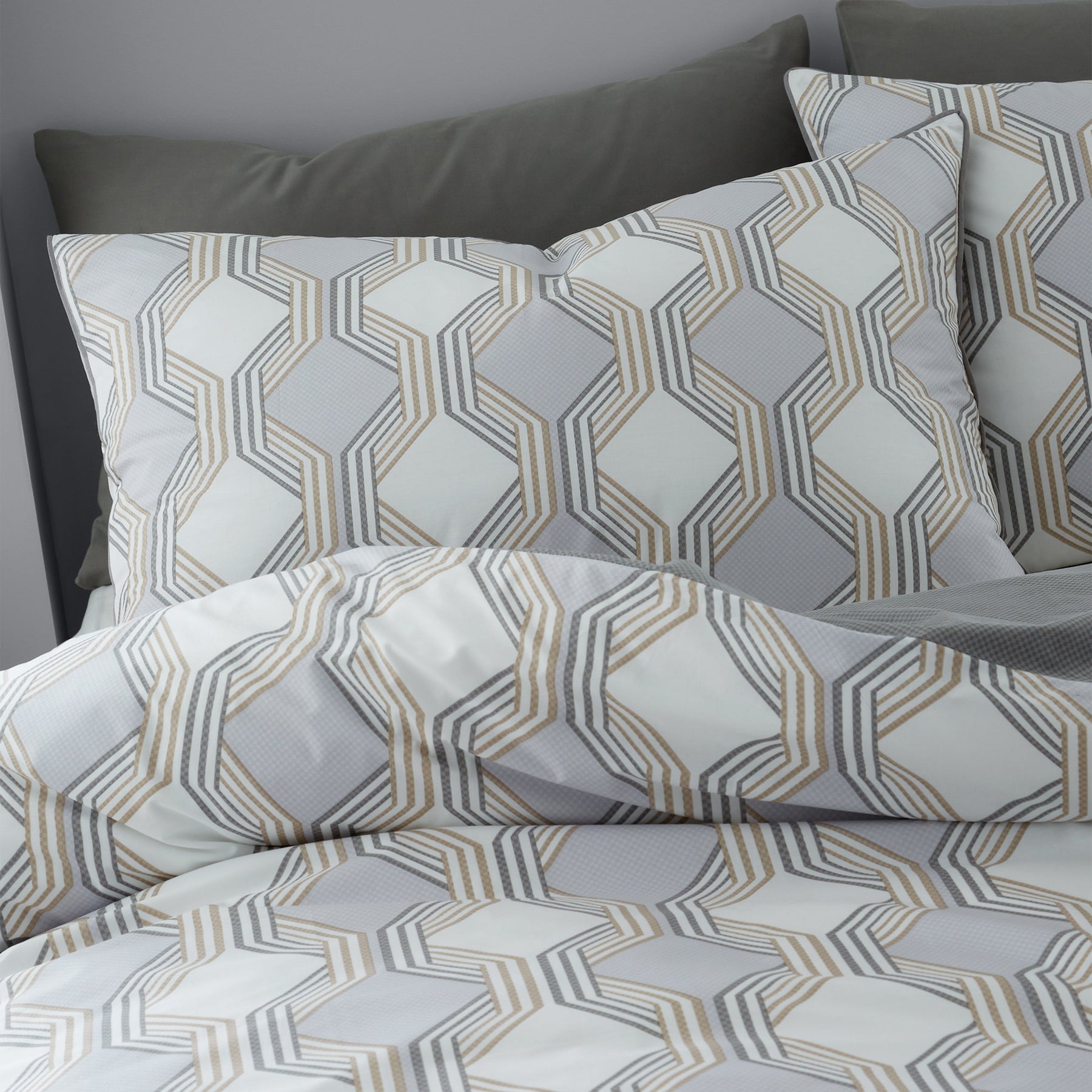 Bianca Atticus Geometric Bedding Set Grey
