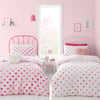 Catherine Lansfield Hearts and Stripes Two Pack Bedding Set Pink White