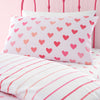 Catherine Lansfield Hearts and Stripes Two Pack Bedding Set Pink White