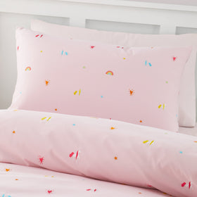 Catherine Lansfield Embroidered Unicorn Bedding Set Pink