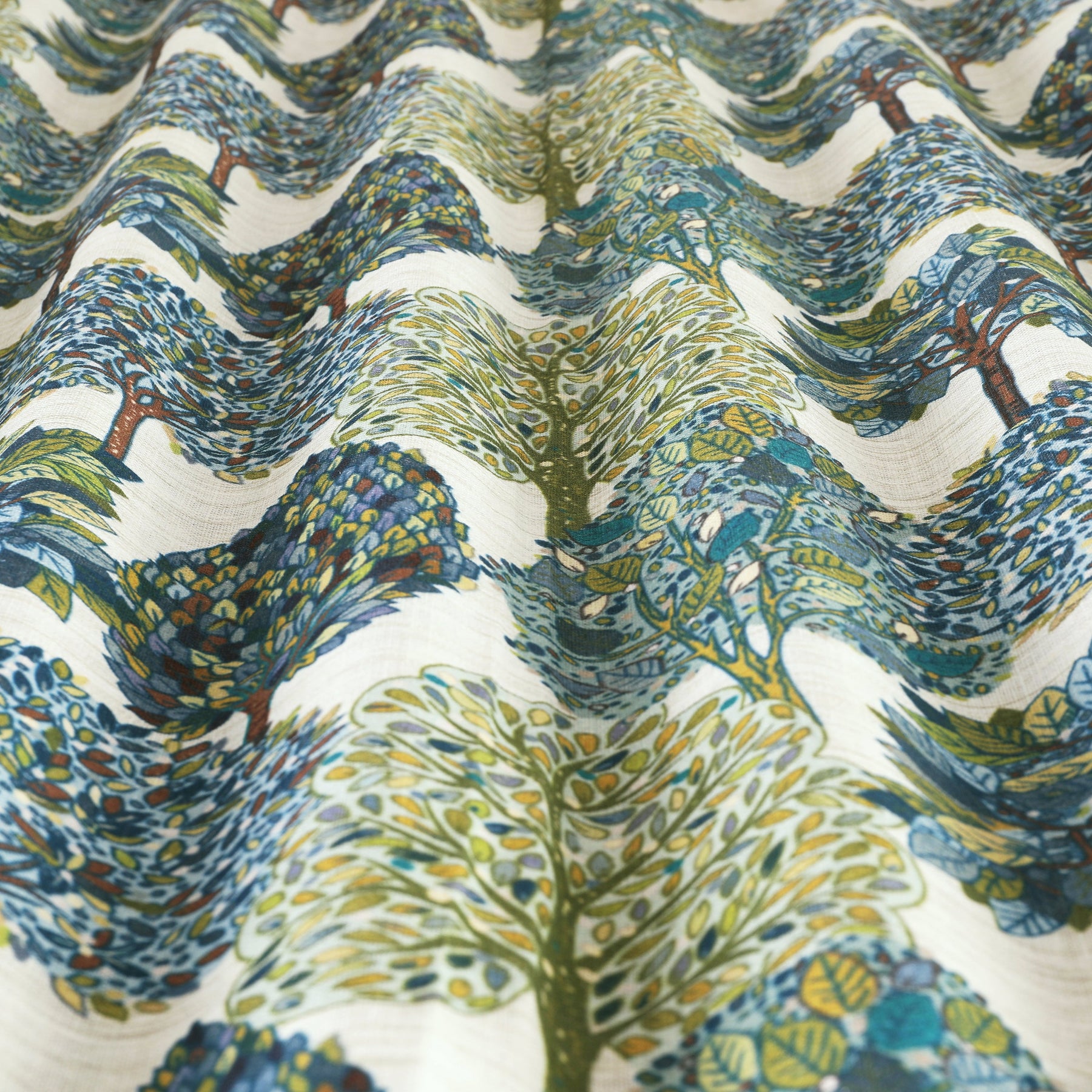 Arbre Digitally Printed Fabric Teal