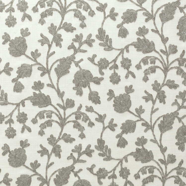 Fibre Naturelle Lucca Embroidered Fabric Mink
