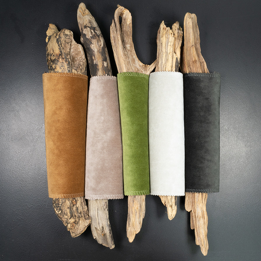 Fibre Naturelle Pimlico Velvet Fabric Leaf