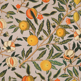 William Morris Fruit Orange Printed Cotton Fabric Orange