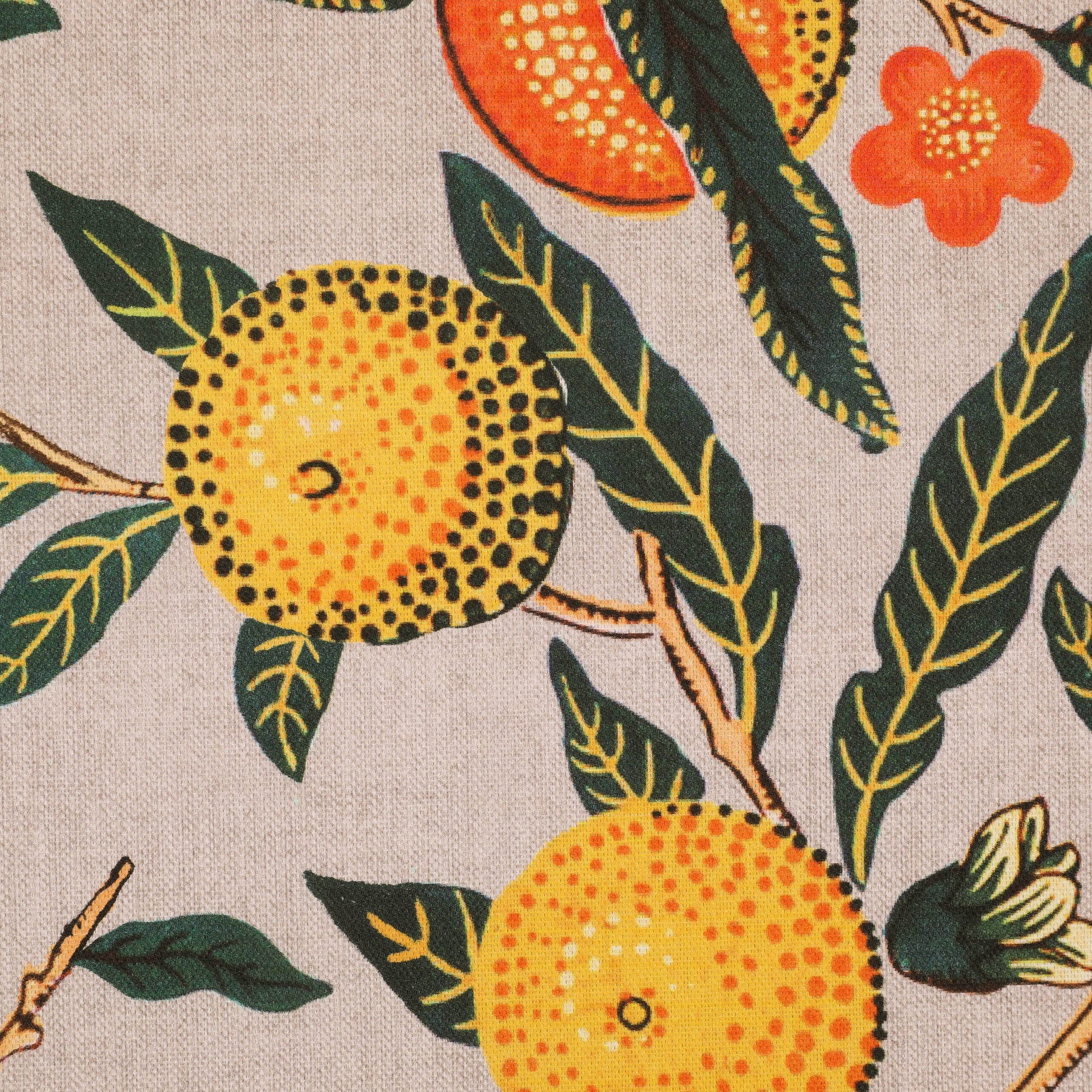 William Morris Fruit Orange Printed Cotton Fabric Orange
