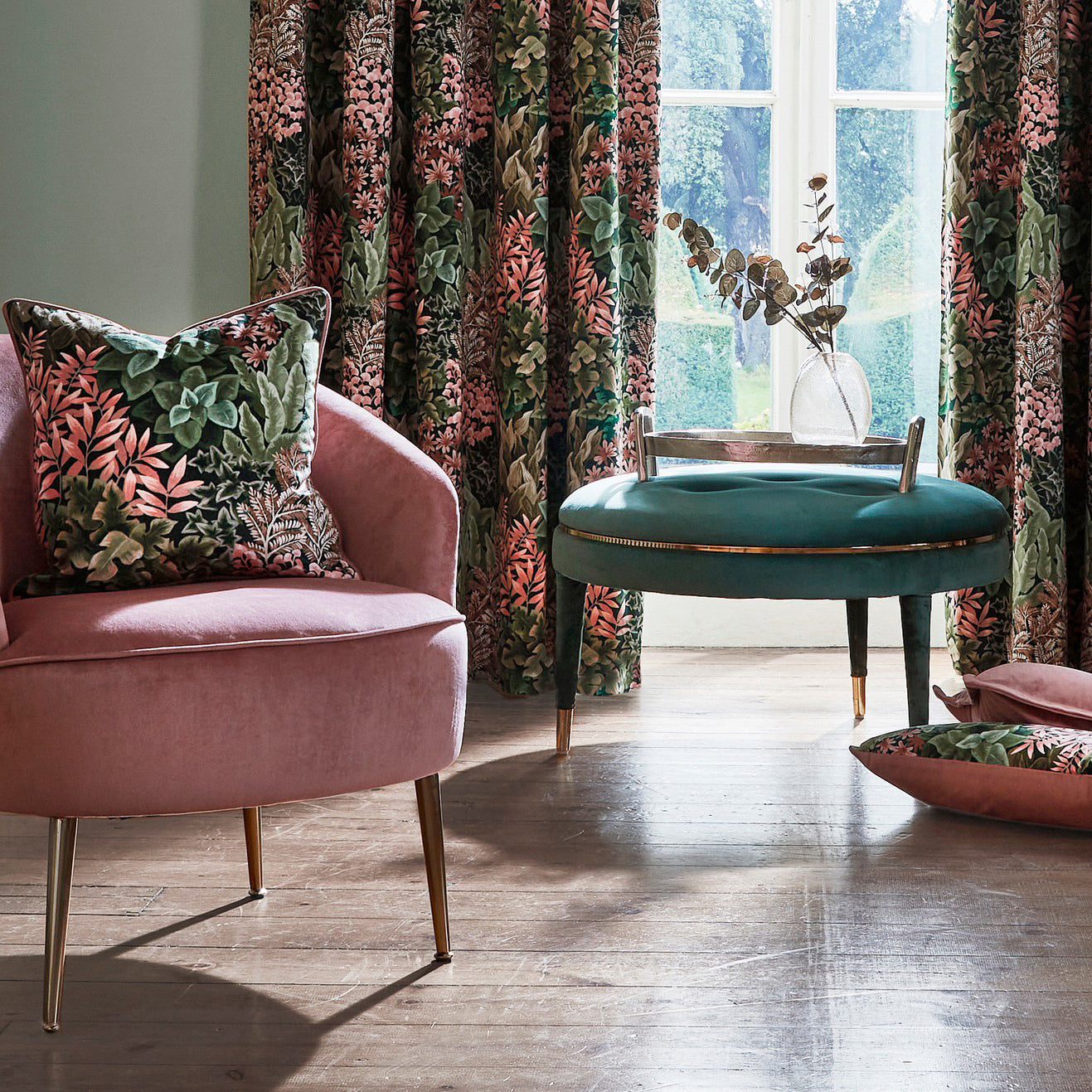 Prestigious Textiles Garden Wall Fabric Coral