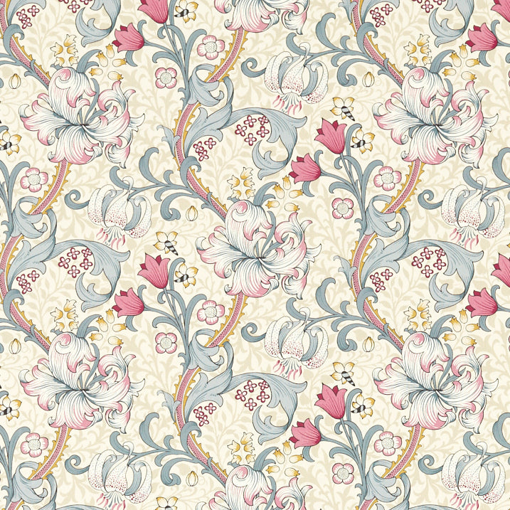 Golden Lily Fabric Dove Plum