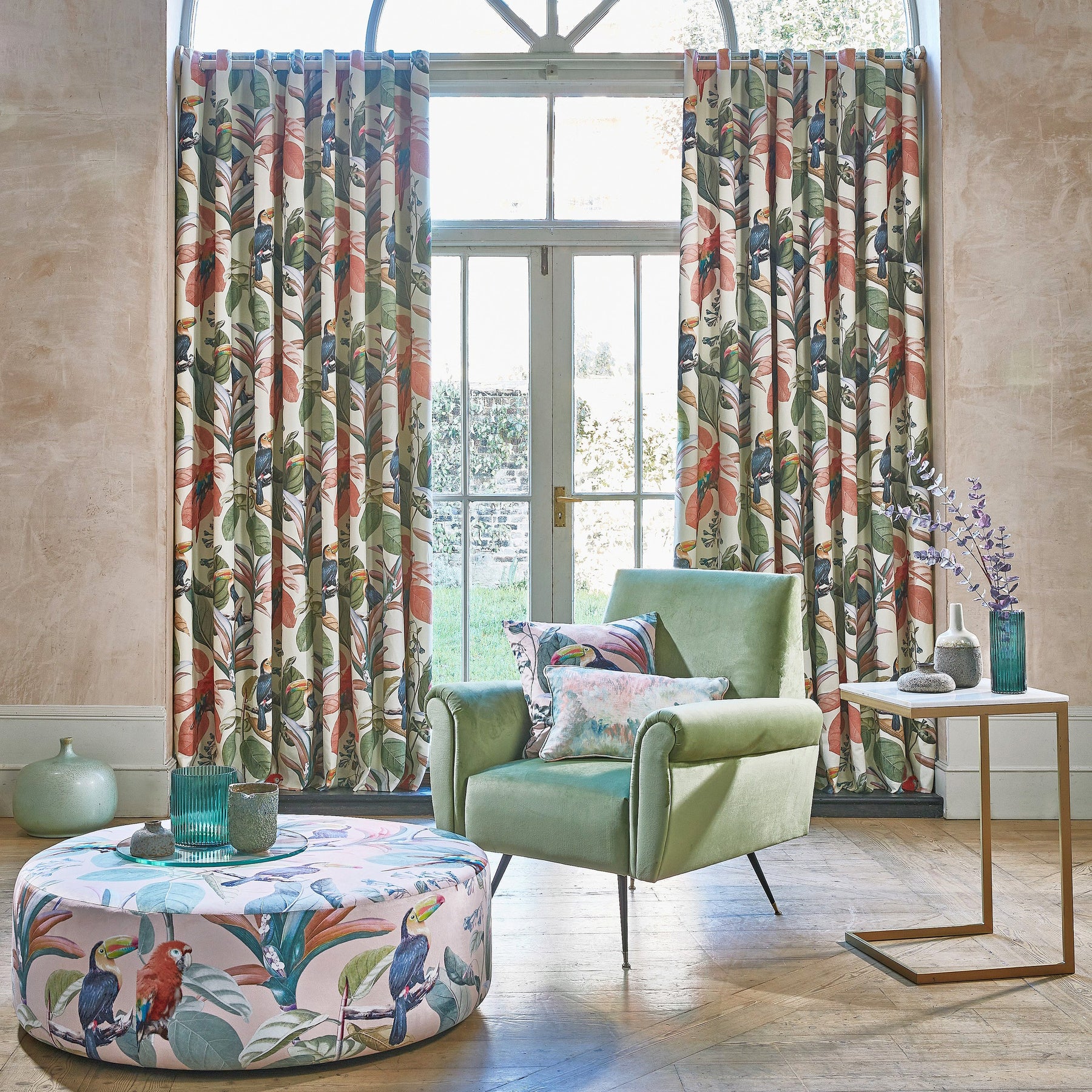 Prestigious Textiles Parrot Fabric Coral